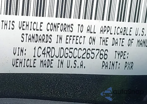 2012 Dodge Durango Crew z USA, uszkodzony, nr VIN 1C4RDJDG5CC265766